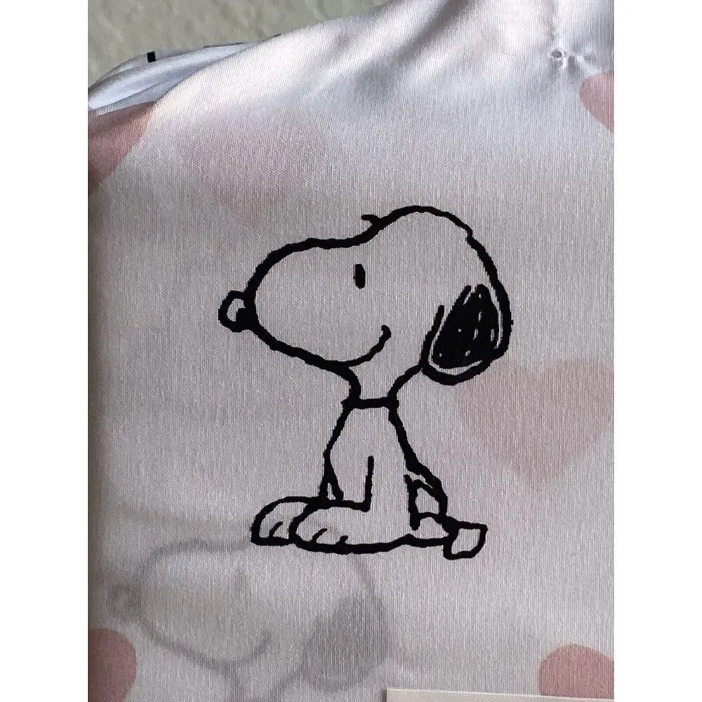 4 Pc Peanuts Snoopy Pink Hearts Valentines Day QUEEN Size Sheet‎ Set Soft NEW